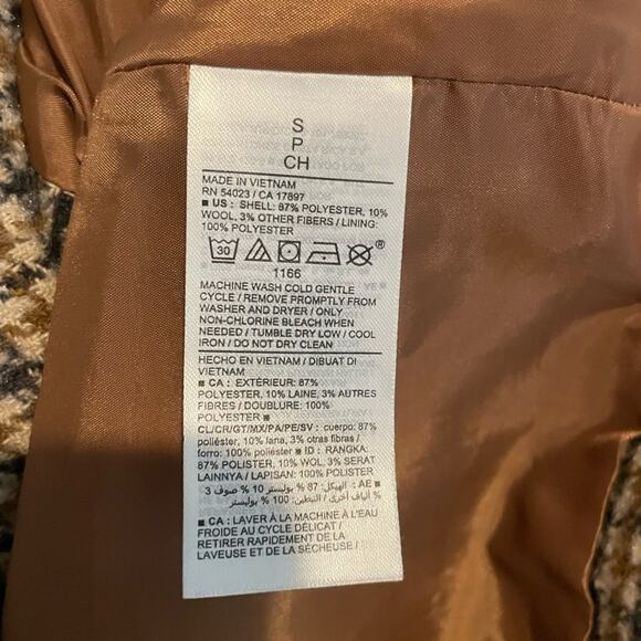 Old Navy Oversized Double Breasted Textured Houndstooth Blazer Size Small Brown - Picture 5 of 7